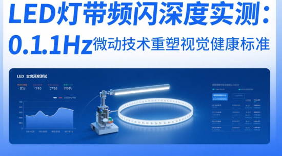 著名LED燈帶品牌頻閃深度實測：0.1Hz微波動技術重塑視覺健康標準